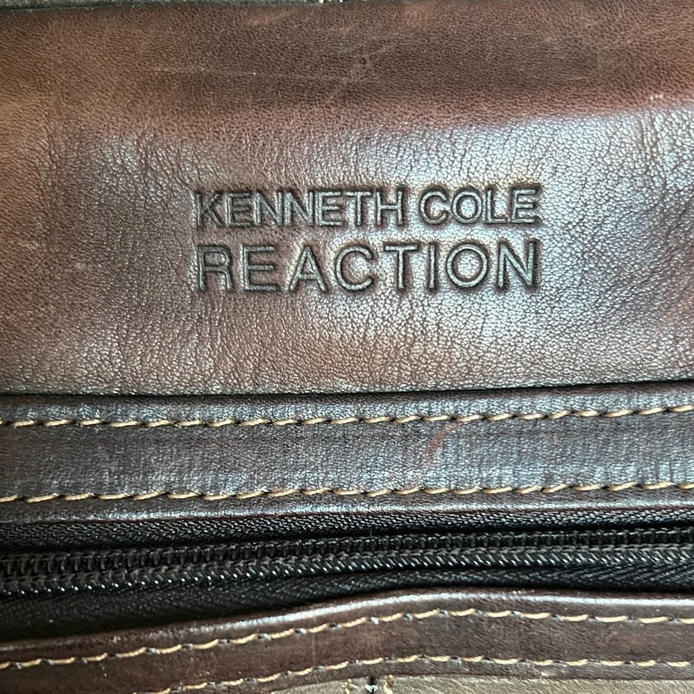 Kenneth Cole Reaction Dark Brown Leather Briefcase
